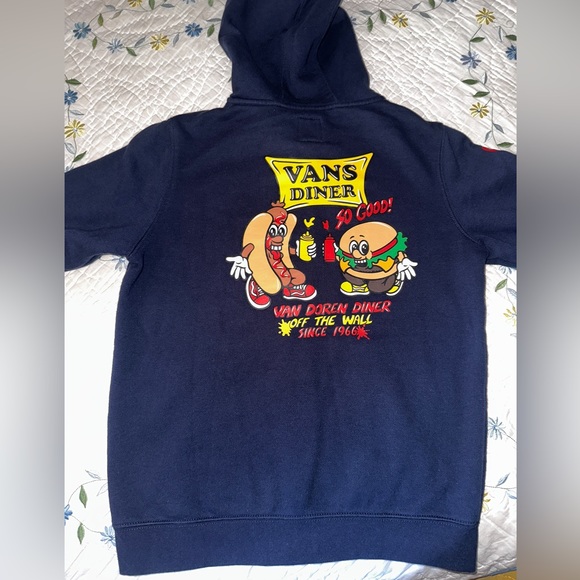 VANS Off The Wall Diner Navy Blue Hoodie - Picture 3 of 6